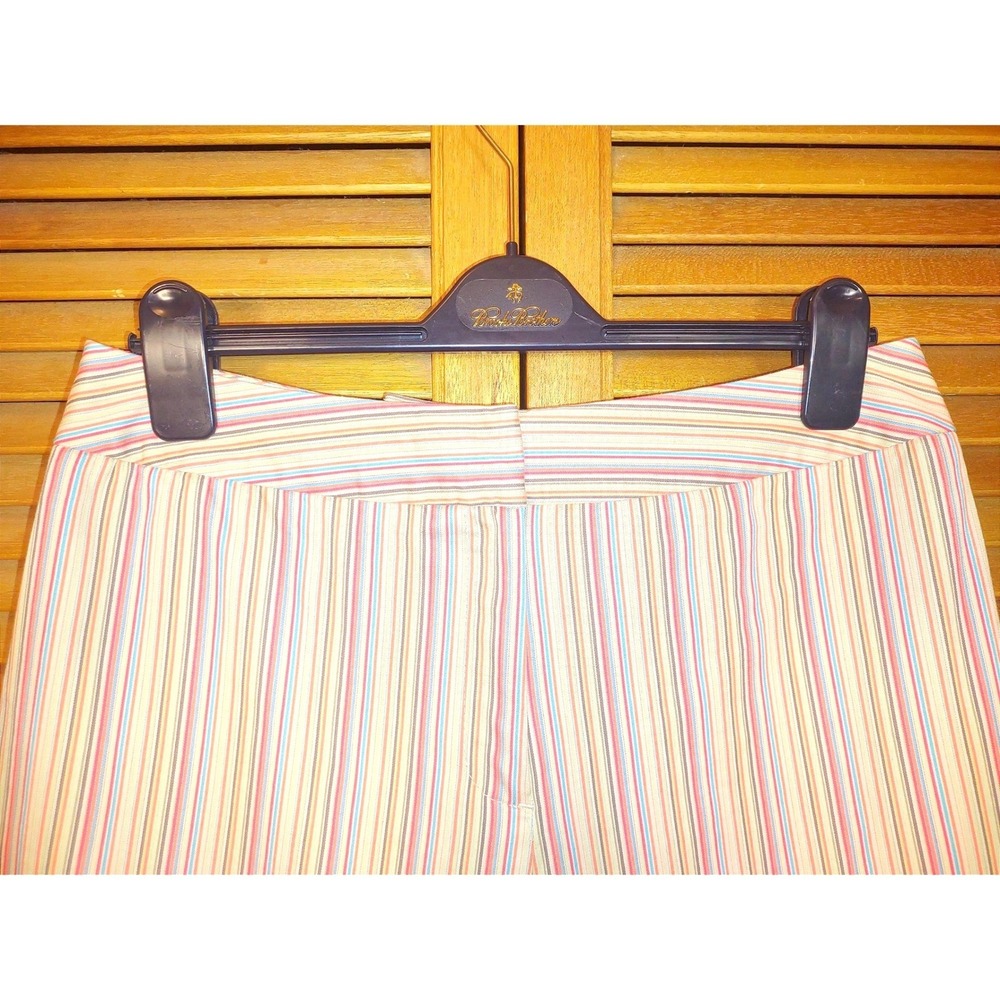 VTG Striped Wide Leg Cropped Capri Pants Womens 14 Multi Color Stretch Cuffs - Picture 7 of 11